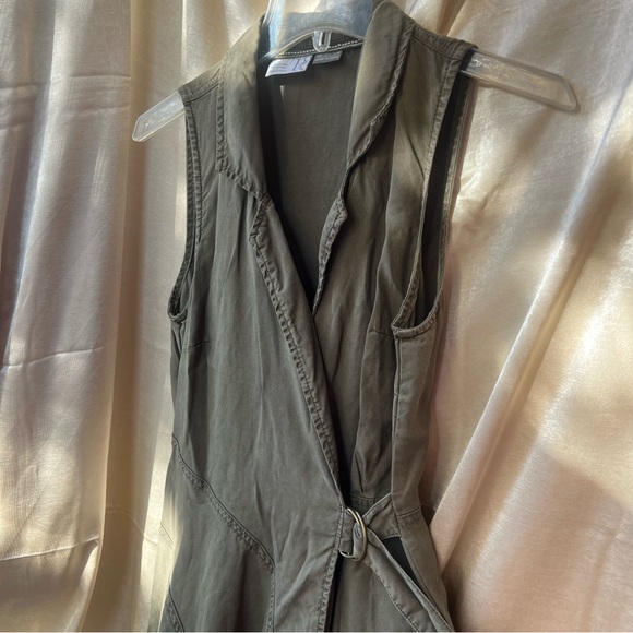 Anthropologie Wrap Dress Olive Green EUC Size 8 - Picture 15 of 16